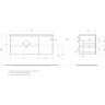 База под раковину подвесная BELBAGNO KRAFT-1200-2C-1A-SO-CG-L с двумя выкатными ящиками и одной распашной дверцей, левосторонняя, Cemento Grigio, 1200x460x500