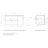 База под раковину подвесная BELBAGNO ETNA-1000-2C-1A-SO-RN-L с двумя выкатными ящиками и одной распашной дверцей, левосторонняя, Rovere Nature, 1004x462x500
