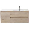 База под раковину подвесная BELBAGNO KRAFT-1200-2C-1A-SO-RGB-R с двумя выкатными ящиками и одной распашной дверцей, правосторонняя, RovereGalifaxBianco, 1200x460x500