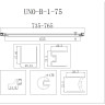 Дверь в проём BELBAGNO UNO-B-1-75-P-Cr